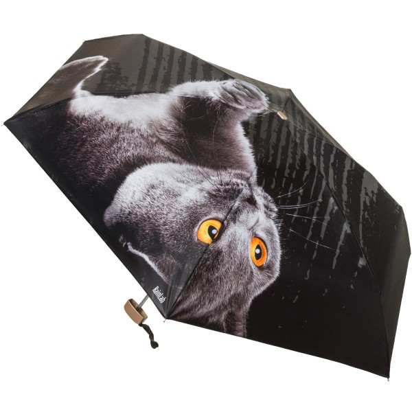 Плоский мини зонтик с британским котом RainLab 087MF